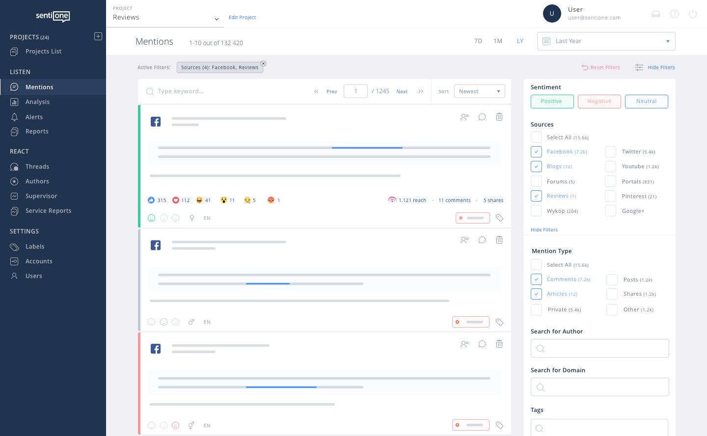 Narzędzie do social listeningu - wzmianki