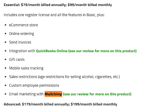 An example article reflecting Mailchimp's pricing.